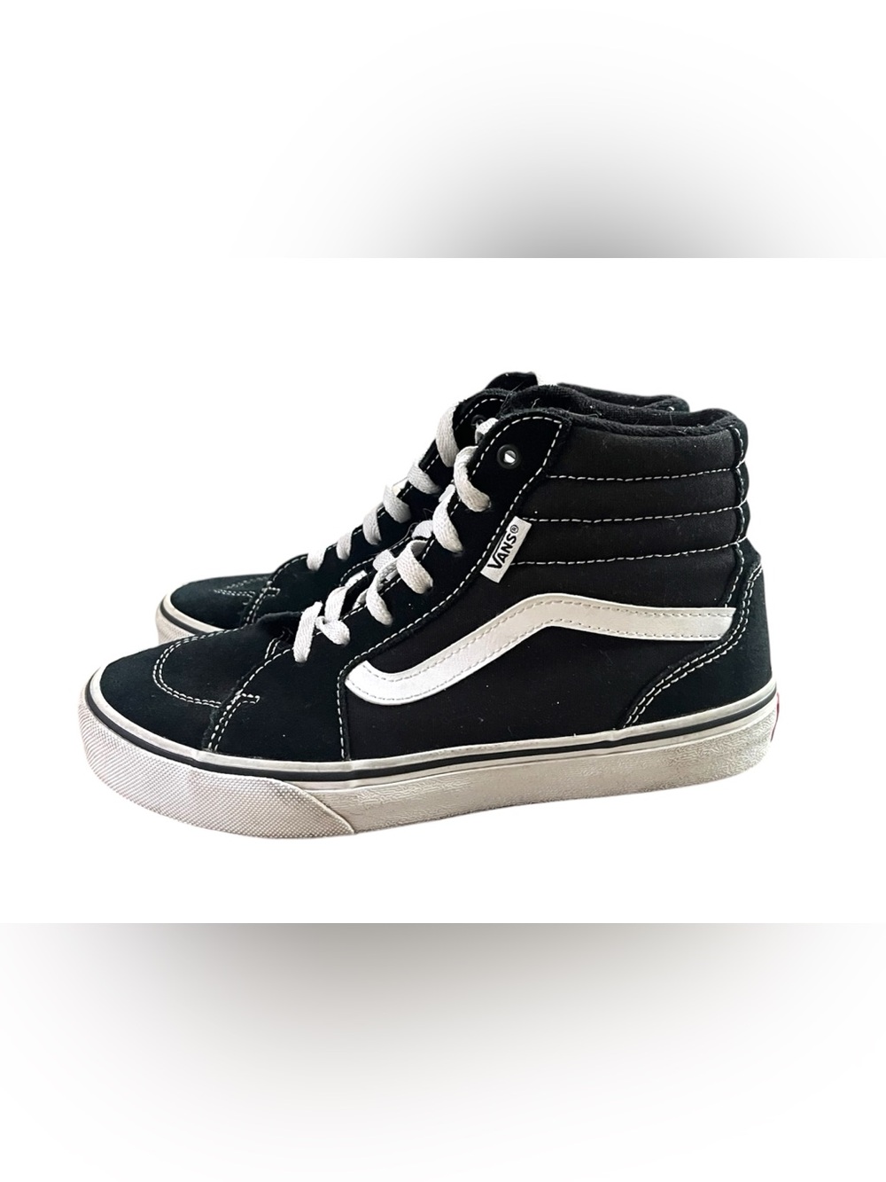 Vans Sk8-Hi Black & White Sneakers Youth Size 4
